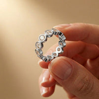 0.23 Ct Oval Cut Full Eternity Bezel Set Band Ring