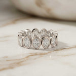 0.23 Ct Oval Cut Full Eternity Bezel Set Band Ring