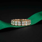 0.18 Ct Radiant Cut Full Bezel Geometric Eternity Band