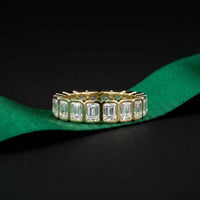 0.18 Ct Radiant Cut Full Bezel Geometric Eternity Band