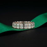 0.18 Ct Radiant Cut Full Bezel Geometric Eternity Band