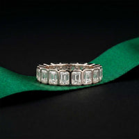 0.18 Ct Radiant Cut Full Bezel Geometric Eternity Band