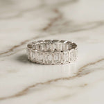 0.18 Ct Radiant Cut Full Bezel Geometric Eternity Band