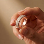 0.5 Ct Round Cut Moissanite Double Row Eternity Band