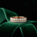 0.5 Ct Round Cut Moissanite Double Row Eternity Band