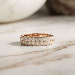 0.5 Ct Round Cut Moissanite Double Row Eternity Band