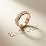 0.5 Ct Round Cut Moissanite Double Row Eternity Band