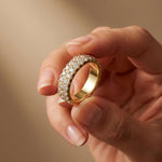 0.5 Ct Round Cut Moissanite Double Row Eternity Band