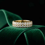 0.5 Ct Round Cut Moissanite Double Row Eternity Band