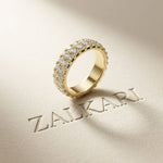 0.5 Ct Round Cut Moissanite Double Row Eternity Band