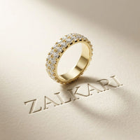 0.5 Ct Round Cut Moissanite Double Row Eternity Band