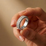 0.5 Ct Round Cut Moissanite Double Row Eternity Band