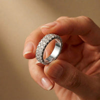 0.5 Ct Round Cut Moissanite Double Row Eternity Band