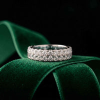 0.5 Ct Round Cut Moissanite Double Row Eternity Band