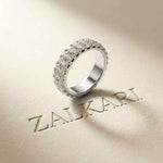 0.5 Ct Round Cut Moissanite Double Row Eternity Band