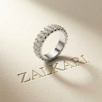 0.5 Ct Round Cut Moissanite Double Row Eternity Band