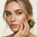 0.05 Ct Round Cut Moissanite Pavé Dome Statement Band