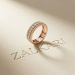 0.05 Ct Round Cut Moissanite Pavé Dome Statement Band