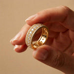 0.05 Ct Round Cut Moissanite Pavé Dome Statement Band