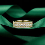0.05 Ct Round Cut Moissanite Pavé Dome Statement Band