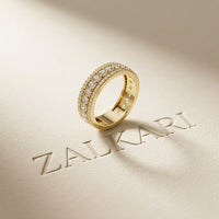 0.05 Ct Round Cut Moissanite Pavé Dome Statement Band
