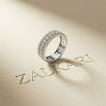 0.05 Ct Round Cut Moissanite Pavé Dome Statement Band