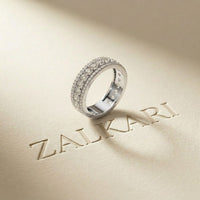 0.05 Ct Round Cut Moissanite Pavé Dome Statement Band