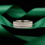 0.05 Ct Round Cut Moissanite Pavé Dome Statement Band