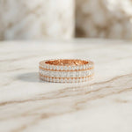 0.08 Ct Princess Cut Moissanite Triple Row Eternity Band