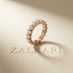 0.27 Ct Heart Cut Moissanite Shared Prong Eternity Band Ring