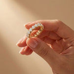 0.27 Ct Heart Cut Moissanite Shared Prong Eternity Band Ring