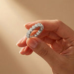 0.27 Ct Heart Cut Moissanite Shared Prong Eternity Band Ring
