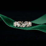 0.18 Ct Pear & Round Moissanite Alternating Eternity Band Ring