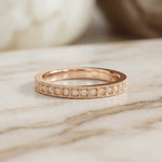 0.032 Ct Round Cut Milgrain Eternity Moissanite Band Ring