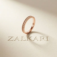 0.032 Ct Round Cut Milgrain Eternity Moissanite Band Ring