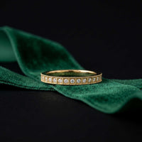 0.032 Ct Round Cut Milgrain Eternity Moissanite Band Ring