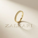 0.032 Ct Round Cut Milgrain Eternity Moissanite Band Ring