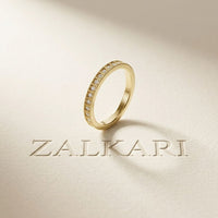 0.032 Ct Round Cut Milgrain Eternity Moissanite Band Ring
