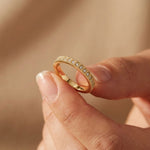 0.032 Ct Round Cut Milgrain Eternity Moissanite Band Ring