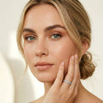 0.032 Ct Round Cut Milgrain Eternity Moissanite Band Ring