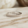 0.35 Ct Round Cut Milgrain Eternity Moissanite Band Ring Gold Vermeil (2.5 Micron)