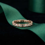 0.06 Ct Baguette Moissanite Minimalist Slim Band Ring