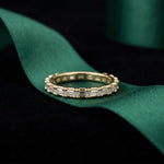 0.06 Ct Baguette Moissanite Minimalist Slim Band Ring
