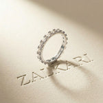 0.06 Ct Baguette Moissanite Minimalist Slim Band Ring