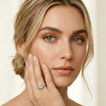 2.8 Ct Asscher Cut Moissanite Micro Pavé Halo Ring