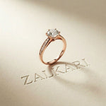 1.03 Ct Round Cut Moissanite Pavé Shank Solitaire Ring