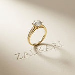 1.03 Ct Round Cut Moissanite Pavé Shank Solitaire Ring