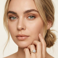 1.03 Ct Round Cut Moissanite Pavé Shank Solitaire Ring