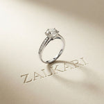 1.03 Ct Round Cut Moissanite Pavé Shank Solitaire Ring