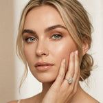 1.14 Ct Oval Cut Moissanite Classic Halo Ring